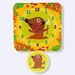 Dida – Horloge Pendule Murale en Bois Enfant – Moles – Horloge en Bois pour Chambre d'enfant
