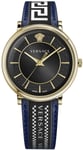 Versace VE5A01521 V Circle Sort/Læder Ø42 mm
