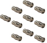 10 x Female COAX Socket to F Type Male Plug TV Aerial Sky Sat Connector Adapter