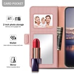 Plånboksfodral Spegel Apple iPhone XS Max Rose gold