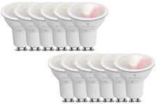 4lite WiZ Connected Colour Changing, Tuneable White & Dimmable LED Smart Bulb WiFi & Bluetooth, GU10 Fit - x12 Pack, 4L1/8040X12