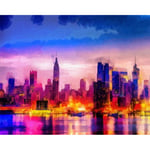 LUOYCXI DIY digital painting adult kit canvas painting bedroom living room decoration painting landscape sunset city-30X40CM