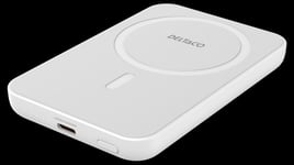 Deltaco Powerbank 5000 mAh trådlös laddning PD 20W - Vit