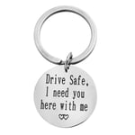 INF Nyckelring för bilnyckel ""Drive safe"" rostfritt stål Silver