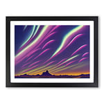 Radiant Aurora Borealis H1022 Framed Print for Living Room Bedroom Home Office Décor, Wall Art Picture Ready to Hang, Black A2 Frame (64 x 46 cm)