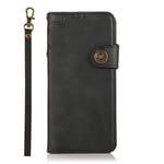 SHIEID Für Xiaomi Mi 11 Lite 5G Hülle Echtes Leder Brieftasche Flip Folio Wallet Tasche Schutzhülle [Kickstand]+[Kartenfächern] Handyhülle für Xiaomi Mi 11 Lite 5G-Schwarz