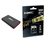 Emtec - Pack mobilité - Disque SSD X210 128 GB + Carte SD 128 GB - Gamme Speedin