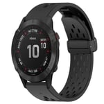 Garmin Fenix ​​​​6 Sapphire silikoniranneke, 22 mm - musta