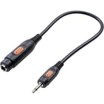 Speaka Professional SP-7870652 Jack Audio Adaptor [1x Jack Plug 3.5 mm - 1x Jack Socket 6.35 mm] Black