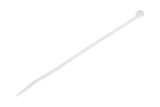 StarTech.com 20cm(8") Cable Ties, 4mm(1/8") wide, 55mm(2-1/8") Bundle Diameter, 22kg(50lb) Tensile Strength, Nylon Self Locking Zip Ties with Curved Tip, 94V-2/UL Listed, 100 Pack, White - Nylon 66 Plastic - TAA (CBMZT8N) - kabelbånd - TAA-kompatibel
