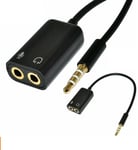 3.5mm Gold Plated Headphone Mic Audio Splitter Cable Adapter