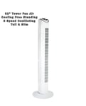 32" Tower Fan Air Cooling Free Standing 3 Speed Oscillating Tall & Slim White