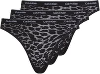 Calvin Klein Women's 3 Pack Bikini (Low-Rise) 000QD5069E Panties, Black (Black/Black/Black), L