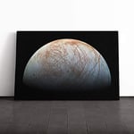 Big Box Art Canvas Print Wall Art Planet Jupiter Moon Space | Mounted and Stretched Box Frame Picture | Home Decor for Kitchen, Living, Dining Room, Bedroom, Hallway, Multi-Colour, 24x16 Inch