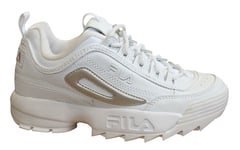 Fila Disruptor M Womens CR Lace Up Low Trainers White Rose Gold 1010422 00V