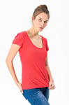 super. Natural Femme W Comfort Rib T-Shirt en Laine mérinos L Clove Red