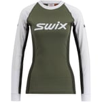 Swix RaceX Classic Long Sleeve, Dame Olive/ Bright White L