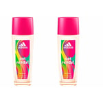 Adidas 2 x 75ml Get Ready For Her Body Fragrance Deodorant Spray