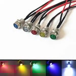 8mm 5 olika diodlampor för infällning panel varningslampor 12v multifärg