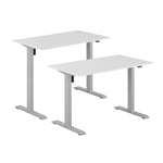 Höj- & sänkbart elskrivbord, grått stativ, vit bordsskiva, 120x70 cm