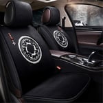 EET Car Seat Covers Plush And Leather Surround Comfortable And Breathable Seat Protectors Universal 5-Seater Front Seats And Rear Seats Full Set Luxury Interior,Black