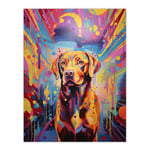 Red Labrador Retriever Dog Lover Gift Pet Portrait Colourful Neon Artwork Painting Unframed Wall Art Print Poster Home Decor Premium