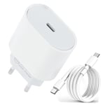 20W snabbladdar USB-C med 1m usb-c kabel