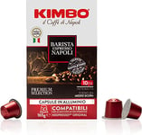 Kimbo Coffee, Espresso Napoli, 30 Capsules Compatible with Nespresso Original Machine, Medium Dark Roast, 10/13, Italian Coffee Pods, 1 x 30