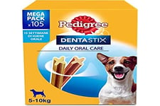 Pedigree Dentastix Snack pour l'hygiène buccale (Petit Chien 5-10 kg), 110 g 105 pièces - 15 boîtes de 7 pièces (105 pièces au Total)