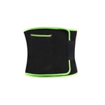 Neoprene Waist Trimmer For Women And Men - Sauna Belt Ab Belt With Comfortable Phone Pocket,Waist Trainer For Weight Loss Green L
