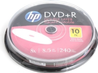 HP DVD + R DL 8.5GB 8x WHITE FF InkJet Printable, CAKE 10 pcs.