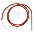 Vattentät PT1000 Temperatursensor -40-200C Sond DIA 6mm Insättningslängd 100mm Värmebeständig 2 Trådar 1M Silikonkabel