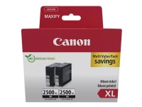 Canon PGI-2500XL BK Twin Pack - 2-pack - 70.9 ml - XL - svart - original - bläcktank - för MAXIFY iB4050, iB4150, MB5150, MB5155, MB5350, MB5450