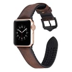 Apple Watch Series 4 44mm leather coated watch band - Coffee Brun