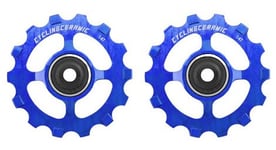 Galets cyclingceramic narrow 14t pour derailleur shimano dura ace r9100 ultegra r8000 ultegra rx grx xt xtr 11v bleu