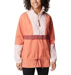 Columbia Women's Boundle Short Sleeve Trek Anorak Lightweight Windbreaker, Faded Peach, Dusty Pink, Beetroot, XS