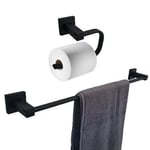 Black Matt Finish Wall Mounted Bathroom Accessories Towel Rail Toilet Roll Holde Set Offer