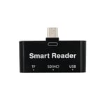 Usb 3.1 Usb-c Tf Micro Sd Otg Card Reader For Phone Tablet Black