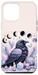 Coque pour iPhone 15 Pro Max Mystic Raven Aura: Raven Pastel Goth Moon Phases