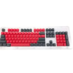 Sytaun 104Pcs/Set Keycaps,Mechanical Keypad PBT Keycap,Double Color Backlight Keycap for Cherry MX Mechanical Keyboard Black Red