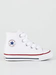 Converse Infant Unisex Hi Top Trainers - White, White, Size 2 Younger