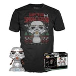 Funko Pop! Tees (Adult) Disney: Star Wars - Holiday Stormtrooper (Metallic) Vinyl Figure T-Shirt (L)