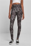 Urban Classics Svart leopard leggings (4XL,blackleo)