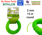 Strimmer Line Wire Grass 15m x 2mm Medium Cord Electric Cutter Stalco Quality