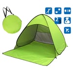 shunlidas Folding Portable Fishing Tent Camping Automatic Pop Up Tents Sun Shelter Anti-uv Sun Shade Awning 2-3 Person Outdoor Summer Tent-fluorescence green