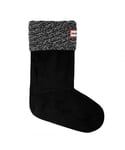 Hunter Original Plaited Directional Rib Short Mens Black Boot Socks - Size Large