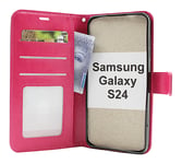 Crazy Horse Wallet Samsung Galaxy S24 5G (SM-S921B/DS) (Hotpink)
