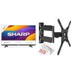 Sharp 32DI6EA– Android TV - 32 Pouces (81cm) – TV connectée : Netflix, Youtube, Prime Vidéo & North Bayou Support Mural TV Orientable pour écrans 32-55 Pouces LED LCD Support TV
