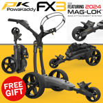 POWAKADDY 2024 FX3 EXTENDED LITHIUM ELECTRIC GOLF TROLLEY +FREE GPS HOLDER