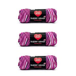 Red Heart Super Saver Berry Lot de 3 paquets de laine acrylique 141 g 4 moyens (peigné) 200 m